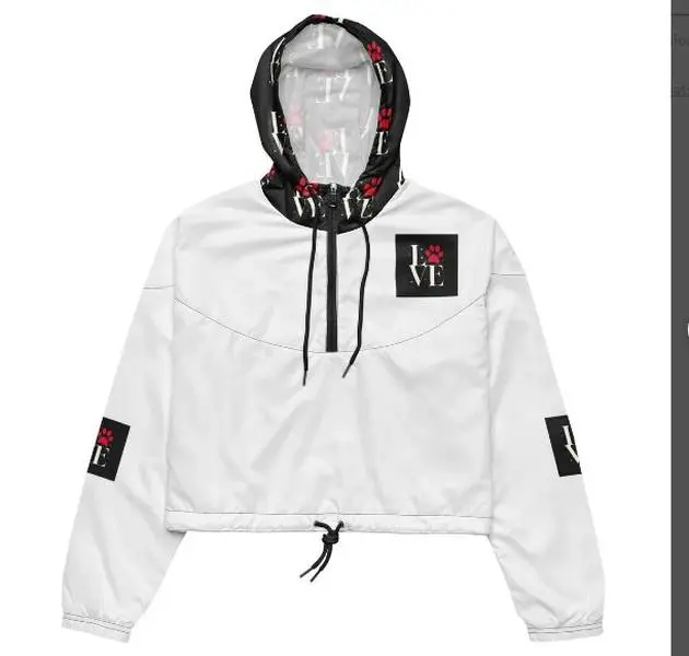Stylish Women's Cropped Windbreaker Lightweight Cotton Pullover Jacket for Her - Long Sleeve Fashion Winter Jacket - Unisex Gift for Couples