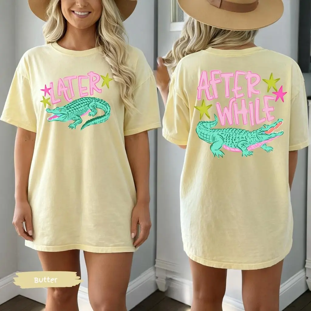 Comfort Colors Later Gator Alligator Summer Shirt, After A While Crocodile Summer Vacation Tee Tshirt, After While Summer Beach Shirt - ShamCren