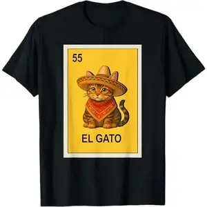 Mexican Lottery Themed Cat Parody T Shirt Design