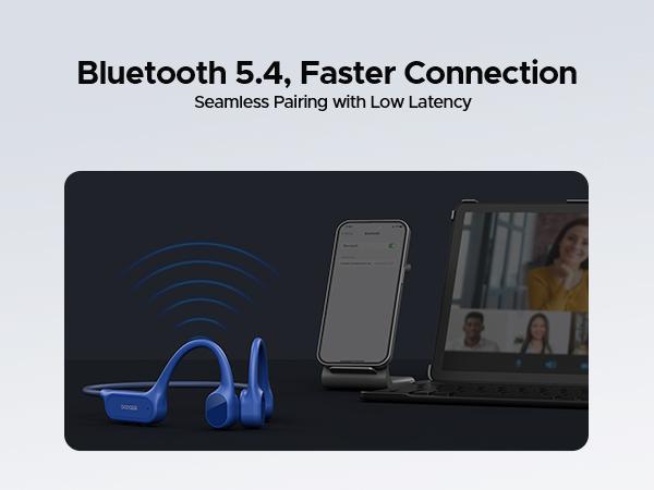 BoneBeat Swim Lite IP68 waterproof bone conduction headphones, Bluetooth + MP3 dual modes, open-ear design, up to 10 hours of playtime, Ideal for long swims, fitness, and outdoor adventures