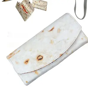 The Burrito Wallet-One Style and Storage Wrap, Burrito Purse Funny Tortilla Design Funny Cash Trifold Wallet Leather Multifunctional Money Organizer with Anti-Slip Stitching, Portable Compact Cash Holder for Women Men Students Travel Daily Use