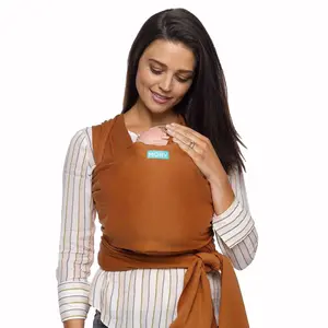 Moby Evolution Wrap Baby Carrier - Caramel: Viscose & Cotton, Buckle-Free Design, Hip & Facing-In Front Option