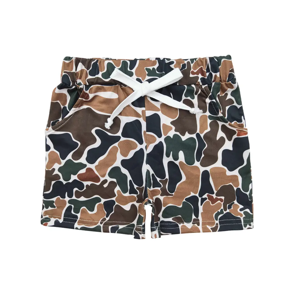 Boys' Hunting Camo Casual Fashionable Shorts, Soft Milk Silk Cotton Blend Mid-Waist Playwear for Kids & Toddlers