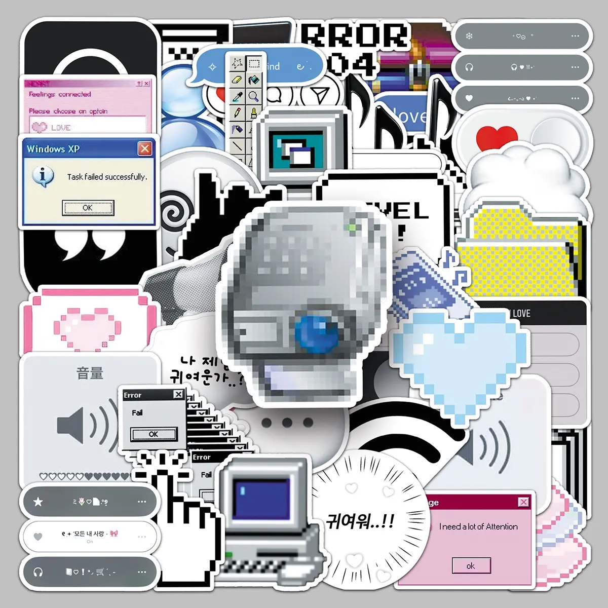 50pieces network creative cartoon hand-drawn graffiti stickers luggage refrigerator laptop mobile phone Cellphone Smartphone waterproof stickers