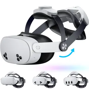 BEBONCOOL Upgraded Adjustable Durable VR Head Harness for Wearable Devices, 4-Way Micro-Adjustment, Compatible with Quest 2 & Quest 3, Ergonomic Engineering Plastic Frame, Removable Washable Padding, 45° Hinge, Screwdriver & Dust Cloth Included