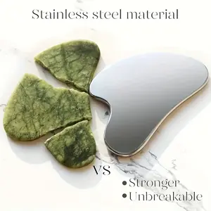 Heart-Shaped Stainless Steel Facial and Neck Massage Tool, Facial Beauty Instrument, Facial Body Scraper, At Home Facial, Two Sizes, Odorless, High-Quality Metal, Easy to Clean, Manual Gua Sha