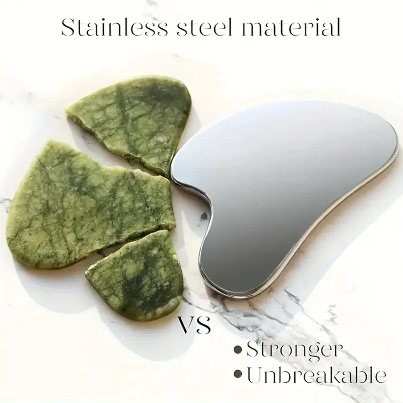 Heart-Shaped Stainless Steel Facial and Neck Massage Tool, Facial Care Tool, Facial Beauty Instrument, Facial Body Scraper, Beauty Tools, At Home Facial, Two Sizes, Odorless, High-Quality Metal, Easy to Clean, Manual Gua Sha