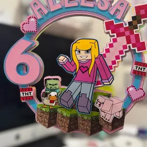 Birthday Girly Inspired cake topper