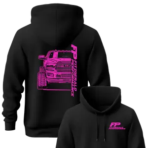 FP Pink Line Truck Graphic Hoodie Interesting Unisex Comfy Casual Street Style Pullover, Diesel Mechanic Vibes, Trendy Gift for Truck & Auto Lovers
