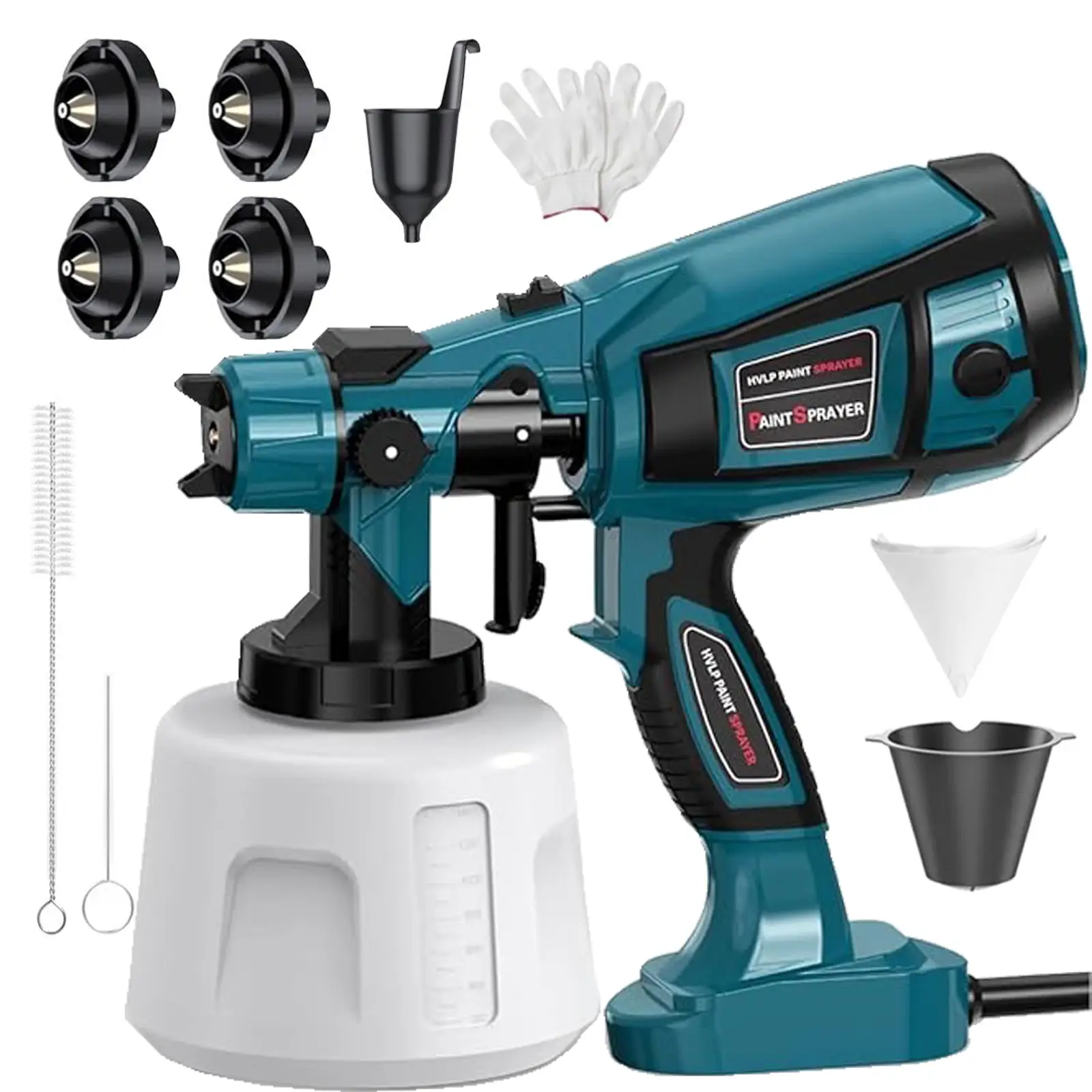 Paint Sprayer 1000W High Power Electric Spray Paint with Adjustable Spray Width Knob,1400ML Container,4 Nozzles 3 Patterns,Easy to Clean for Furniture