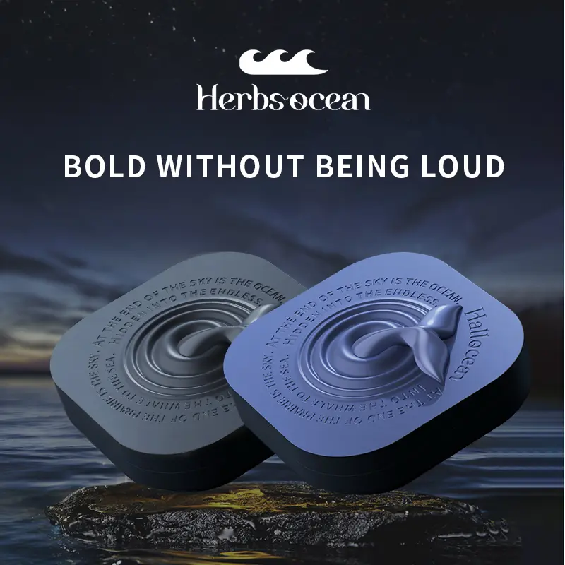 Herbsocean Solid Perfume for Men - Long-Lasting Aquatic Ocean Scent, Non-Greasy and Skin-Friendly Formula