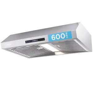 Ivation 30” Under Cabinet Range Hood - 600 CFM Venting System with LED Light & Fan Timer - Stainless Steel Filters