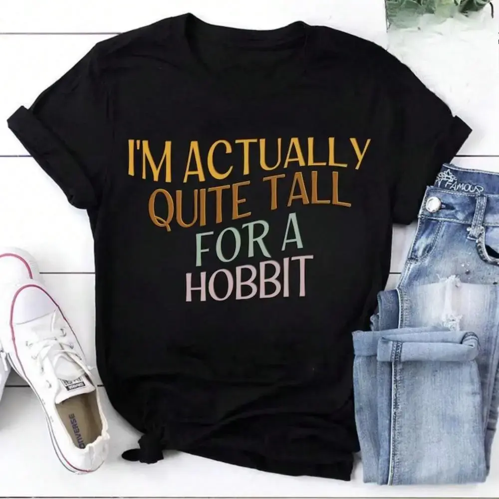 I'm Actually Quite Tall For A Hobbit Vintage T-Shirt, Hobbit Core, Sarcastic Hobbit, Short Girl Gift, Book Lover Gift Idea, LOTR Fans Shirt