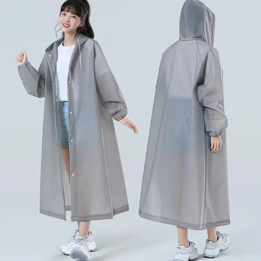Waterproof Reusable Transparent Raincoat for Men & Women, Thick Outdoor Hiking Portable Poncho Rain Cover