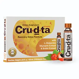 5 Vials Crudta Recovery Detox Formula with L-Glutamine, Silymarin Extract, Boldo Extract, Antioxidants, Immune Support
