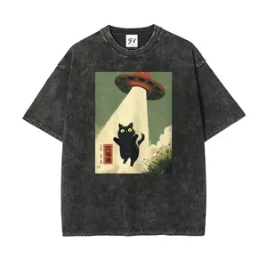 Mens Retro Vintage Oversized Washed Batik Cotton T-Shirt - Unisex, S-5XL, Shortsleeve, Stretch, Graphic, Casual, Super Soft, Pre-Shrunk, Mensfashion Streetwear Tops