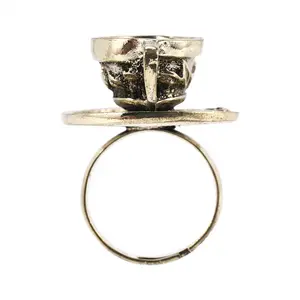 Metal Retro Coffee Tea Cup Finger Ring Adjustable Fashion