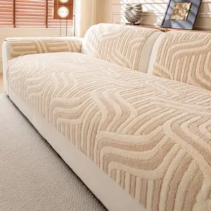 Oscar Style Solid Color Sofa Cover, 1 Piece Non-Slip Sofa Protector, Soft Comfortable Couch Blanket for Living Room Decoration