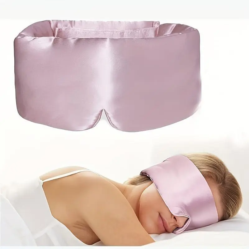 Silk Sleeping Mask, Eyemasks for sleeping, Pressure-free Cooling Eye Mask for Sleep with Adjustable Head Strap, Solid Color Eye Cover for Home & Travel, Eye Masks, Weighted Eye Mask, Breathable Eye Cover