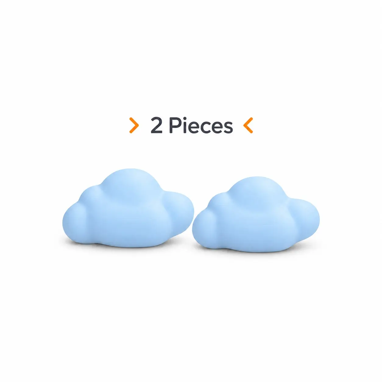 Cloud Decor Set of 2, Matching Puffy Clouds in a Single Color for Kitchen, Whiteboard or Locker, Cute Aesthetic Home Decor Gift, 2 Pack
