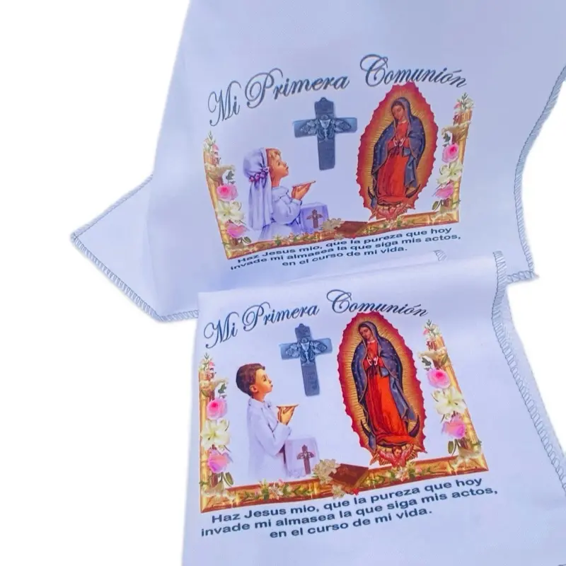 First Communion Disposable Napkins (12pcs, 10x10in) - 100% Polyester Disposable Tableware, Simple Design, Clean Look, Multiple Colors for Ceremony Favors & Memorable Moments, Communion Napkins, 10X10 Inches