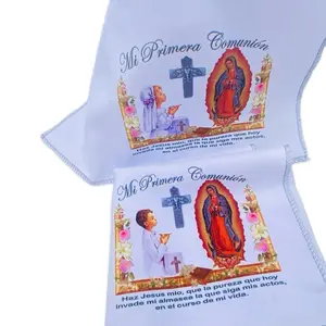 First Communion Favors 12pcs Napkins - 10x10” primera comunión Recuerdos, 100% Polyester,  Servilletas de tela