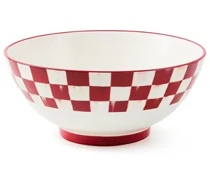 MacKenzie- Childs Cherry Check Serving Bowl