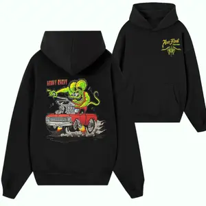 Rat Fink Heavy Chevy Hoodie, Vintage Hot Rod Graphic Pullover, Ed Roth Rat Fink Car Art Hoodie for Gearheads, Retro Hot Rodders Gift