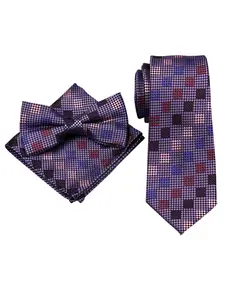 Trendy Striped Design Bow Tie Scarf Set, Versatile Shirt Polka Dot Tie Set, Perfect Gift for Friends and Colleagues, Fashionable Accessory