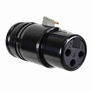 AMERICAN RECORDER Solder Type Low Profile 3 pin Female XLR Solder Type Connector - Black