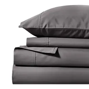 1000 Thread Count Luxury Cotton Blend Deep Pocket Sheet Set , King, Grey - Blue Nile Mills