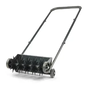 19in Push Spike Aerator, Heavy Duty Rolling Lawn Aerator, Rotary Spike Lawn Aerator, Manual Aeration Equipment with U-shaped Handle, for Lawn Garden Yard Grass Aeration