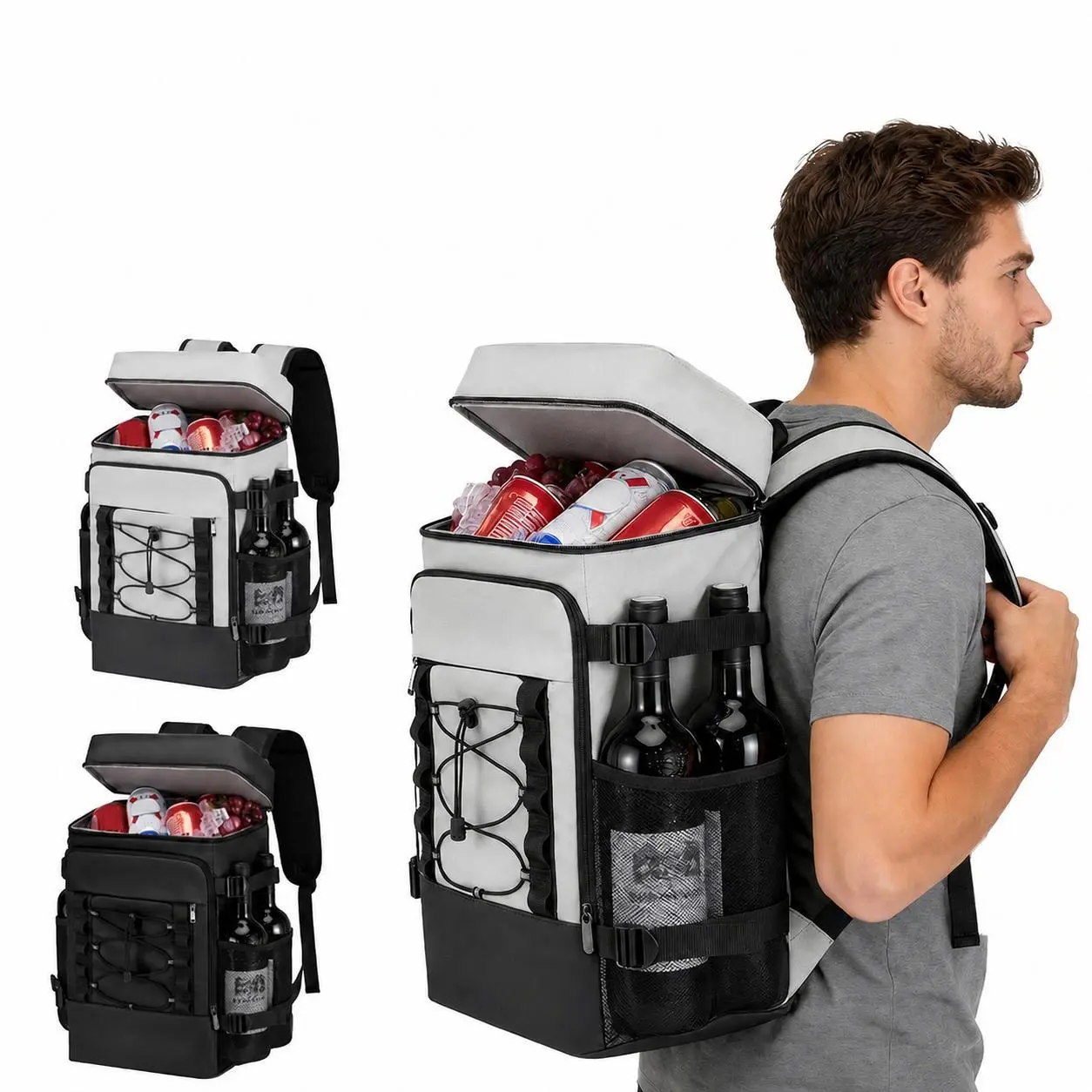 Large Capacity Cooler Backpack, Insulated Leakproof Backpack, 12H Cold & 6H Warm, Portable Soft Cooler Bag with Bottle Holders & Multiple Pockets for Camping, Beach, Hiking, Picnic, BBQ & Travel