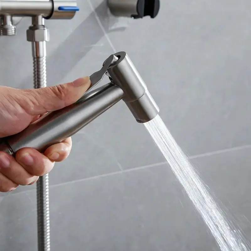 Hand Protable Toilet Bidet Sprayer Gun Holder Stainless Steel Handheld Bidet Faucet Home Bathroom Shower Head Hose Self Cleaning Portable Handheld Shower Handheld Bidet Sprayer For Toilet