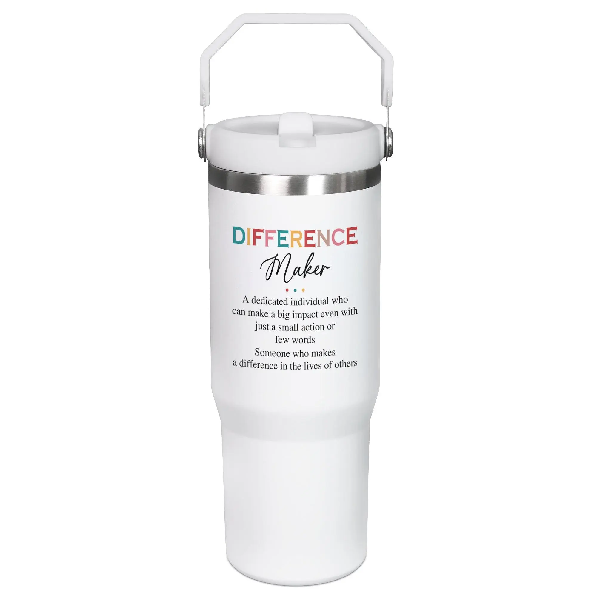 Teacher Appreciation Gifts - Difference Maker 30oz Stainless Steel Insulated Tumbler with Lid and Handle - Teacher's Day Birthday Thank You Gifts For Women Boss Lady Coworker