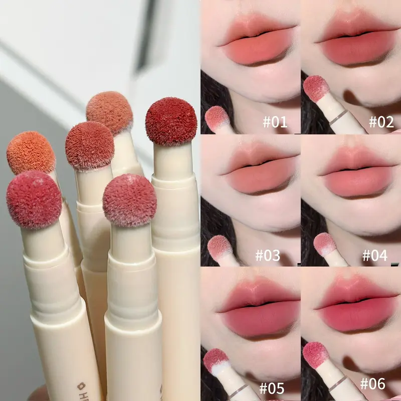 HERORANGE 6-Piece Velvet Matte Lip Crayon Cosmetic Set - Waterproof Makeup Products, Long-Lasting Creamy Peach Nudes, Non-Drying, Color Correcting, Alcohol-Free, Ammonia-Free, Hydrating Lip Care, All Skin Types, Fall Halloween Gift, 24-Month Shelf Life