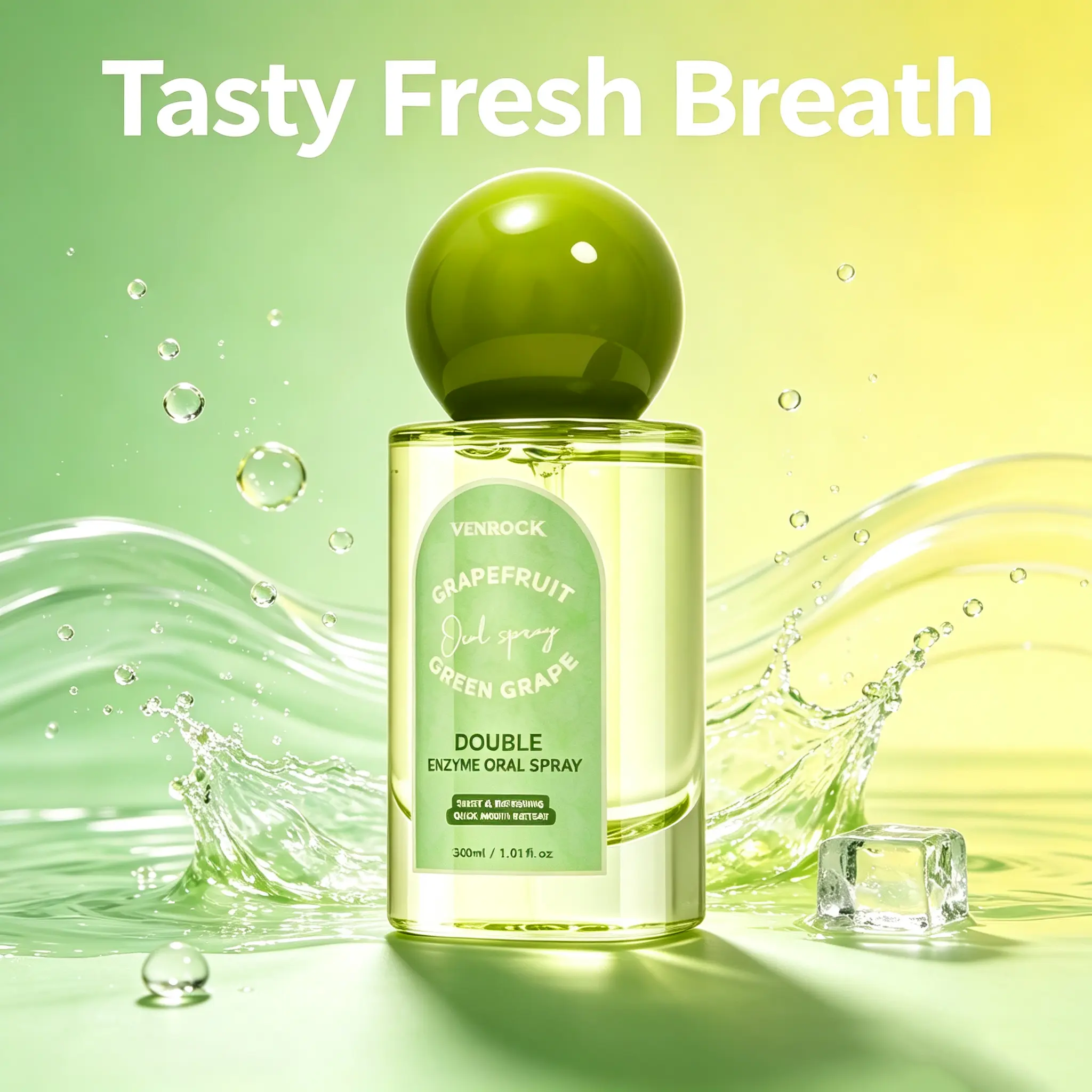 Double Enzyme Oral Spray Fresh Grapefruit Green Grape Breath Refresher Portable Mouth Mist