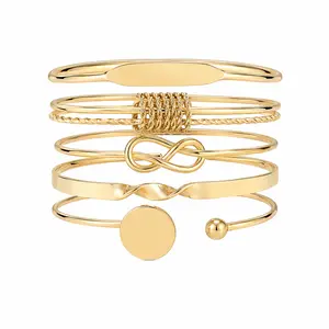 G018 Spring Bracelets for Women ,5Pcs Bracelet 14k Jewelry Sets for Women Trendy Thin Dainty Stackable Cuban Link Paperclip Chain Bracelet Pack Fashion Accessories Gifts for Womens maximalist jewelry outdoorfun