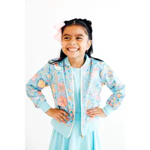 SALE Blue Retro Unicorns Satin Jacket