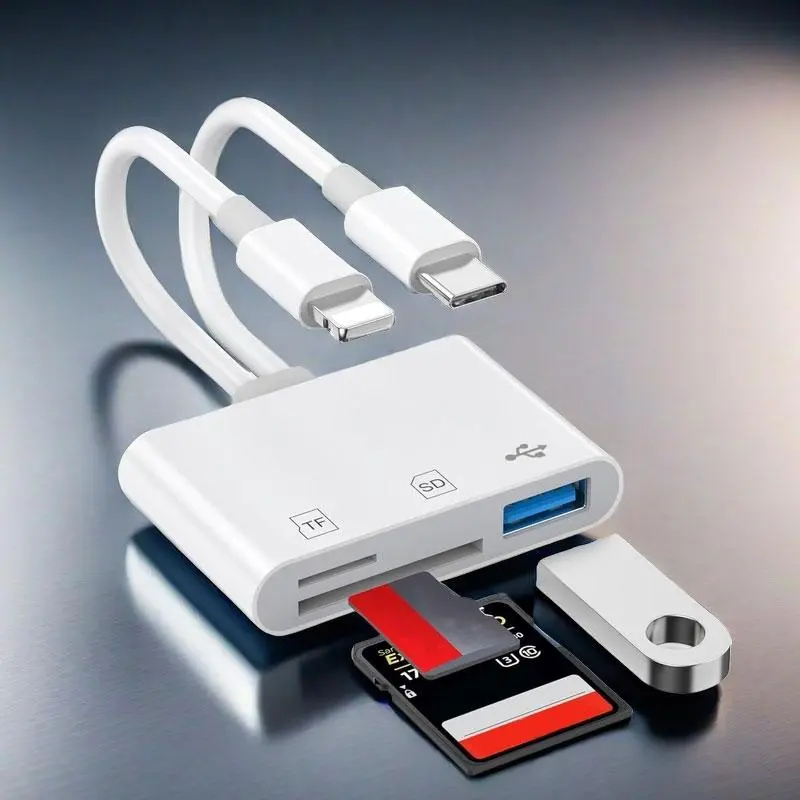 3 in 1 USB C HUB, USB C HUB with SD Card Reader, Multifunctional Card Reader, USBC Adapter Hub, Camera Adapter for iPhone 16 15 14 13 12 11 XR XS Max 8 7, Type-C Android Phone, Tablet, Laptop, High Speed USB, Type C Ports