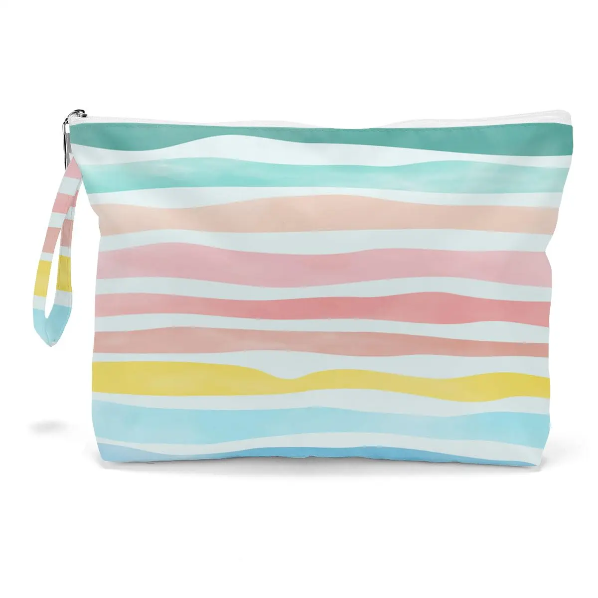 Women's Large Waterproof Polyester Starfish Print Hangable Wet-Dry Pouch - 11.8×8.66×2 Inches Toiletry Bag, Portable Makeup Pouch, Travel Beauty Bag, Zipper Compartment Beach Essential