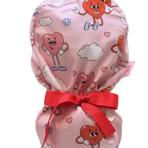 Hearts scrub caps