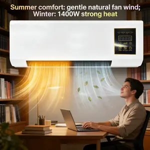 Warmth In Seconds! 1400W Wall Mounted Dual Mode Fan Gentle Natural Wind For Bedroom Living Room Office
