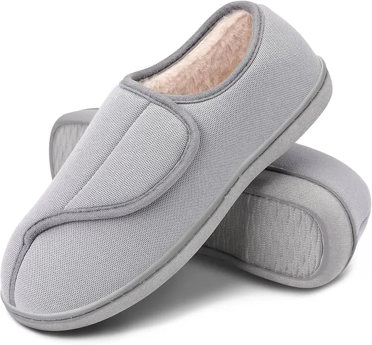 Womens Slippers Adjustable Closure Toe Swollen Feet Diabetic Slipper Shoes Memory Foam Comfy House Shoes