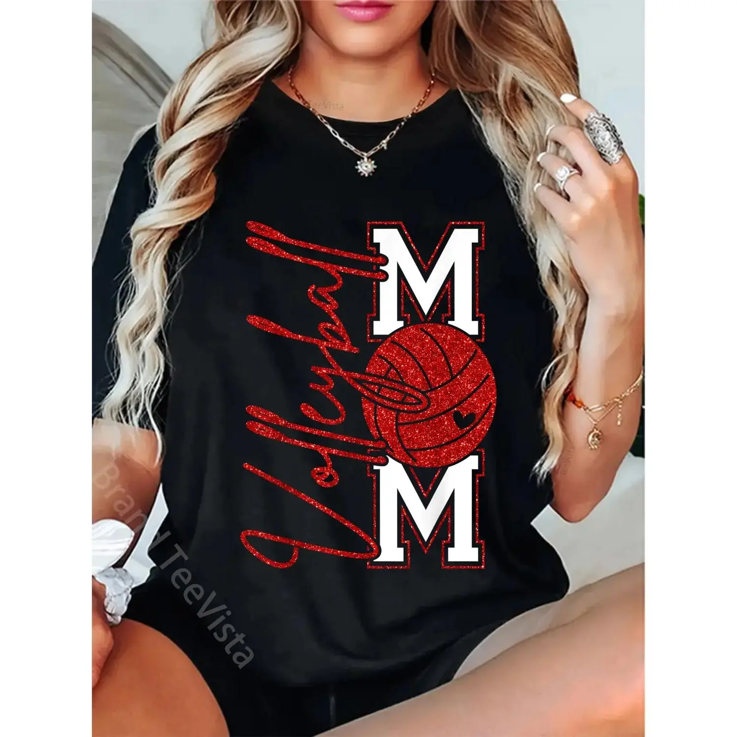Comfortable Cotton T-Shirt for Volleyball Enthusiasts Perfect for Game Days Celebrate Mom with a Thoughtful Gift