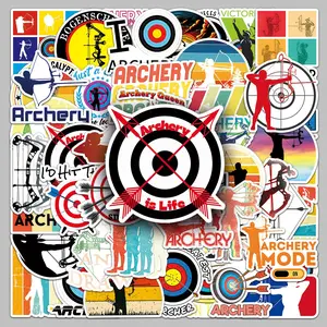 Archery Themed Sticker (50pcs/set), Creative Cartoon Sticker, DIY Decorative Sticker for Scrapbooking, Journaling, Gift Wrapping