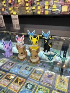 (Eeveelutions) Pokémon 3D Printed Figurines Featuring Various Pokémon Characters for Collectors and Fans Featuring Eevee, Vaporeon, Jolteon, Sylveon, Espeon, Glaceon, Umbreon