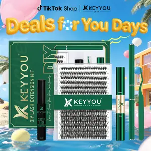 KEYYOU DIY Lash Clusters Kit Individual Lashes 40D 0.07D Curl 9-18MIX 300pcs Lash Extension Kit Waterproof Eyelash Extension Cosmetic  #SpotlightDay