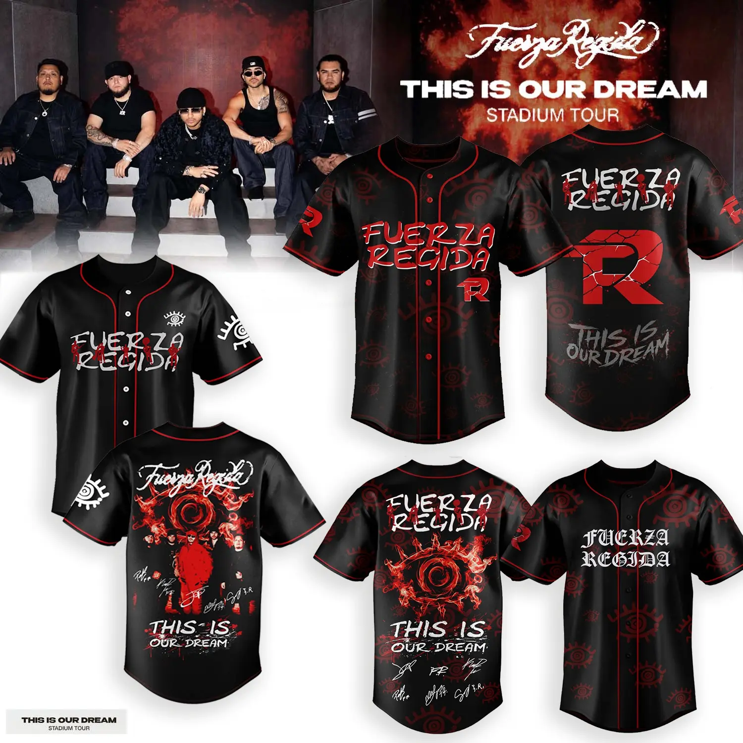 Fuerza Regida This Is Our Dream Baseball Jersey – 3 Designs Button Down Jersey Shirt, 111xpantia Shirt, Gift For Fans