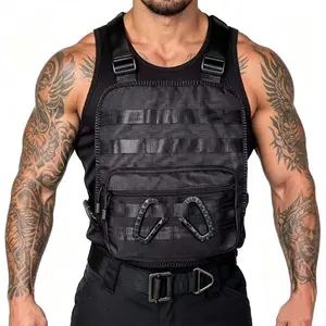 Men's Molle Tactical Chest Pack, Functional Sports Fitness Backpack, Outdoor Fly Fishing Chest Bag, Durable Design